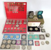 A quantity of mixed coins & various crowns includi