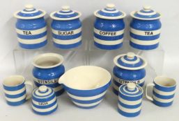 A collection of T.G. Green blue & white kitchenwar