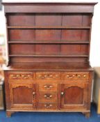 An 18th/19thC. Welsh oak dresser with brass fittin
