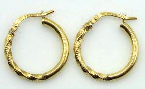 A pair of 9ct bonded gold hoop earrings, 19.25mm d
