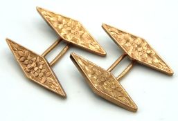 A pair of antique 9ct rose gold cufflinks, 22mm wi