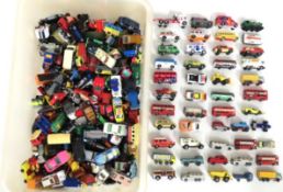 A quantity of play worn diecast vehicles, mostly L