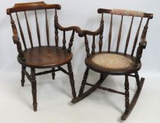 A 19thC. mahogany penny chair, 870mm high to back,