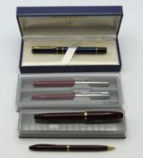 A Parker fountain pen & ballpoint pen, a Sheaffer