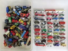 A quantity of play worn diecast vehicles, mostly M