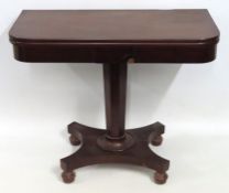 A Victorian mahogany card table, 910mm wide x 895m
