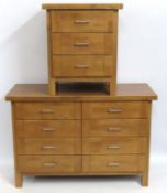 A two piece bedroom drawer set comprising chest of
