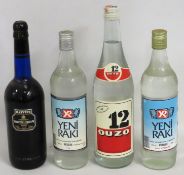 A 75cl bottle of Harveys Bristol Cream, two 70cl b