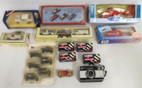 A selection of boxed diecast model vehicles includ