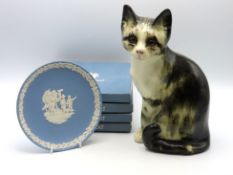 A Winstanley pottery cat, 272mm tall, twinned with