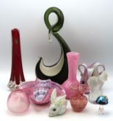 A Whitefriars tricorn vase 233mm tall, a Sanders &