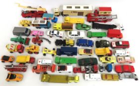A quantity of play worn diecast vehicles, mostly M