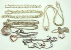 A quantity of silver & white metal jewellery items