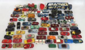 A quantity of play worn diecast vehicles, mostly Corgi