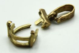 A 9ct gold pendant mount a/f, 0.7g