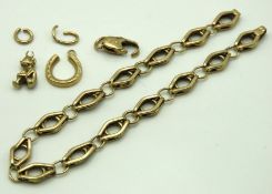 A 9ct gold bracelet a/f, 9.7g