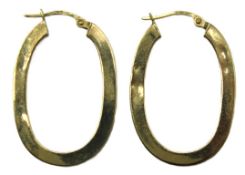 A pair of 9ct gold hoop earrings, some bumps, 32mm