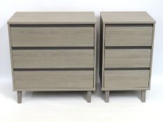 A Scandinavian style two piece grey bedroom drawer