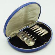 A boxed set of 1928 art deco period Sheffield silv
