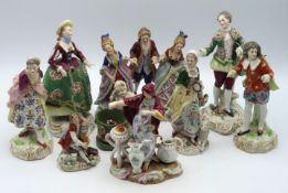 A quantity of continental & English porcelain figu