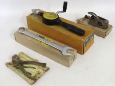 A boxed Stanley no. 5803 hand drill twinned with a