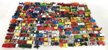 A quantity of play worn diecast vehicles, mostly M