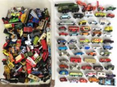 A quantity of play worn diecast vehicles, mostly M