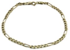 A 9ct gold Figaro link bracelet, 1.5g, 180mm long
