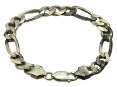 A silver Figaro link bracelet, 190mm, 18.3g