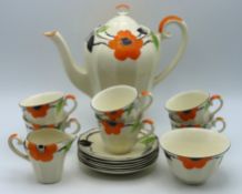 A Myott, Son & Co. hand painted art deco period co
