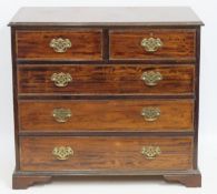 An antique George III style mahogany chest with br