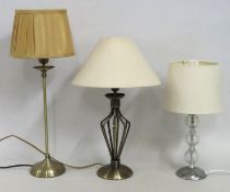 Three modern electrical table lamps, tallest 570mm