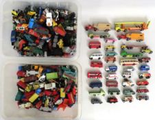 A quantity of play worn diecast vehicles, includin