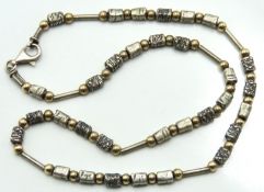 A Byzantine style sterling silver necklace, 400mm