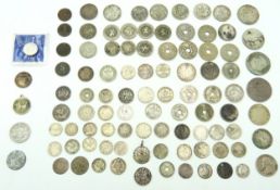 A quantity of mixed white metal coinage with some