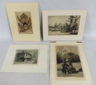 Four unframed prints, three signed, two by Edgar J