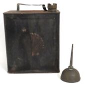 A vintage Shell petrol can twinned with a vintage