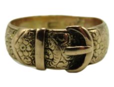 An antique 9ct gold buckle ring, 4.3g
