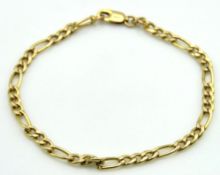 A 9ct gold Figaro link bracelet, 170mm long, 2.4g