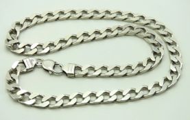 A 1970s heavy gauge London silver curb link chain