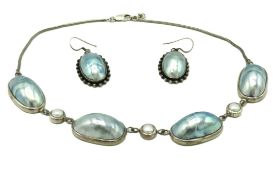 A silver mounted freshwater baroque pearl necklace