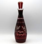 A mid 19thC. ruby coloured Bohemian overlay glass
