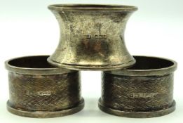 A pair of 1925 Birmingham silver napkin rings by H