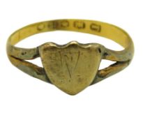 A 22ct gold band with silver later silver soldered