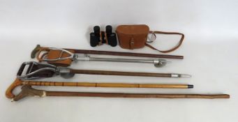 A John Collier shooting stick, one other, three wa