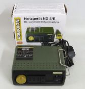 A boxed Proxxon Micromot mains adapter NG 5/E for