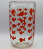 A mid 20thC. Murano goldfish vase, 250mm tall, gla