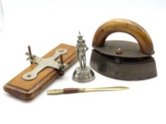 A Kenrick & Son iron twinned with a tie press, a m