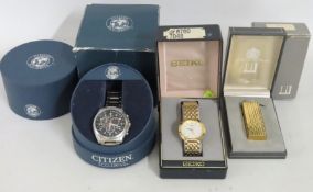 A boxed Citizen Eco-Drive wristwatch, some wear to