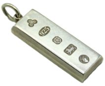 A 1977 Sheffield silver ingot pendant by Internati